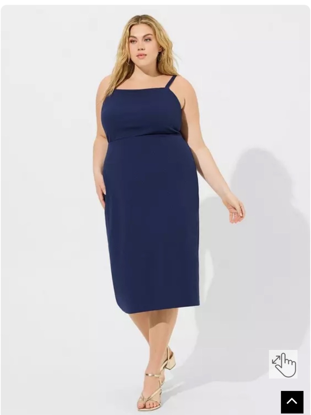 NWT Torrid Midi Crepe High Neck Dress Medieval Blue Size 1
